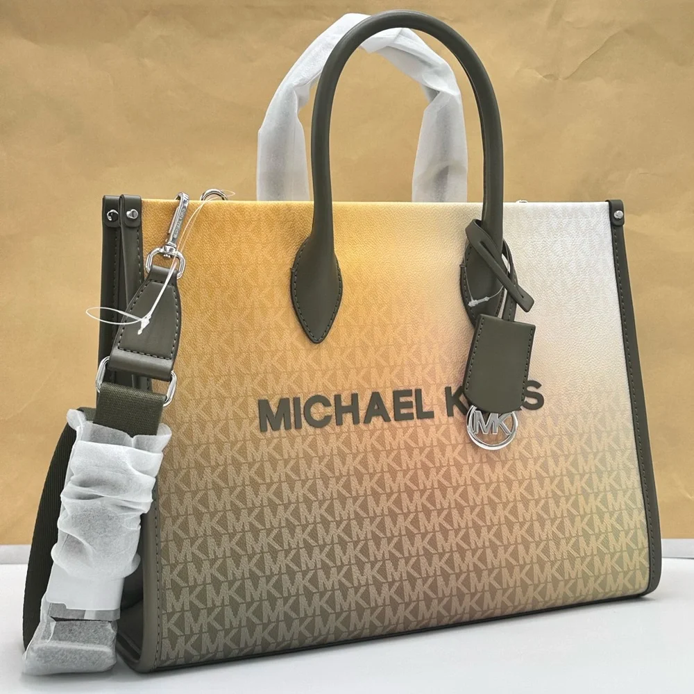 MICHAEL KORS
Mirella Medium Ombré Signature Logo Tote Bag Olive Combo color - Picture 6 of 16